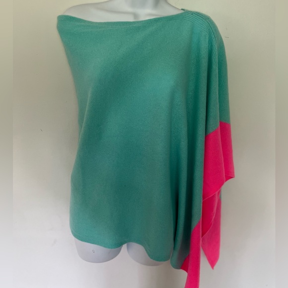 NWT Lillly Pulitzer Kinnon wrap Breakwater B resort Colorblock poncho pullover - Picture 5 of 12